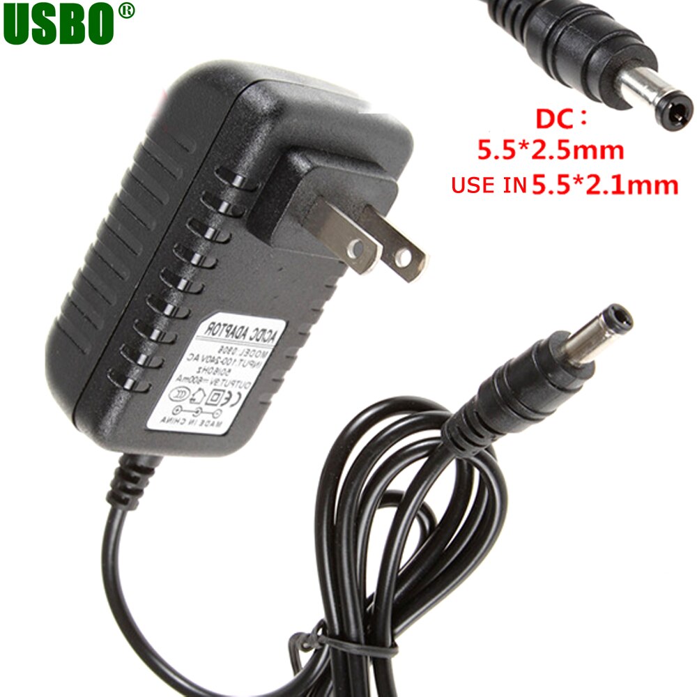 Zwart 5.5*2.5mm 5.5*2.1mm 100-240 v EU ONS 7 v 1A AC naar DC power adapter Voeding Lader voor Alarm apparatuur