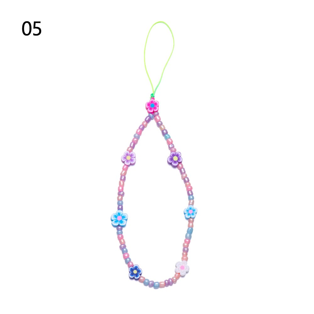 Zomer Kleurrijke Zachte Klei Mobiele Telefoon Keten Lanyards Voor Vrouwen Meisjes Bohemen Smile Pearl Touw Voor Telefoon Case Opknoping koord: 5