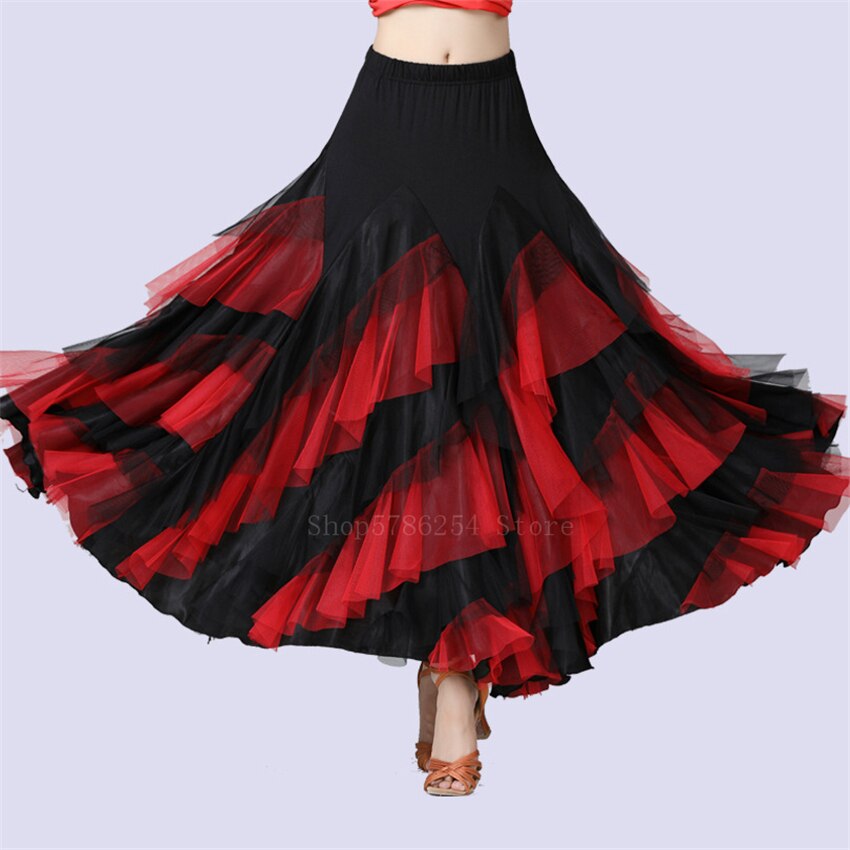 Frauen Flamenco Kleid Spanisch Ballsaal tanzen Kostüm Große Schaukel Lange Felsen für Mädchen Bühne Leistung Wettbewerb Kleider: Farbe2
