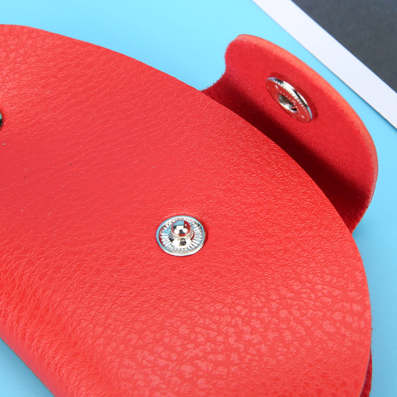 Leather Housekeeper Car Key Holders Women Keychain Key Holder Bag Case Portable Wallet Cover Simple Solid Color Storage Bag