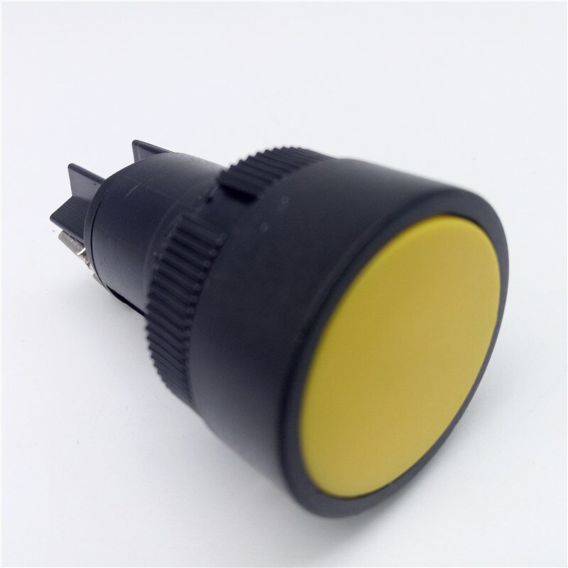 1Pcs 22mm momentary Push button switch red green blue yellow black white normal open/normal close XB2-EA142 XB2-EA131: Yellow