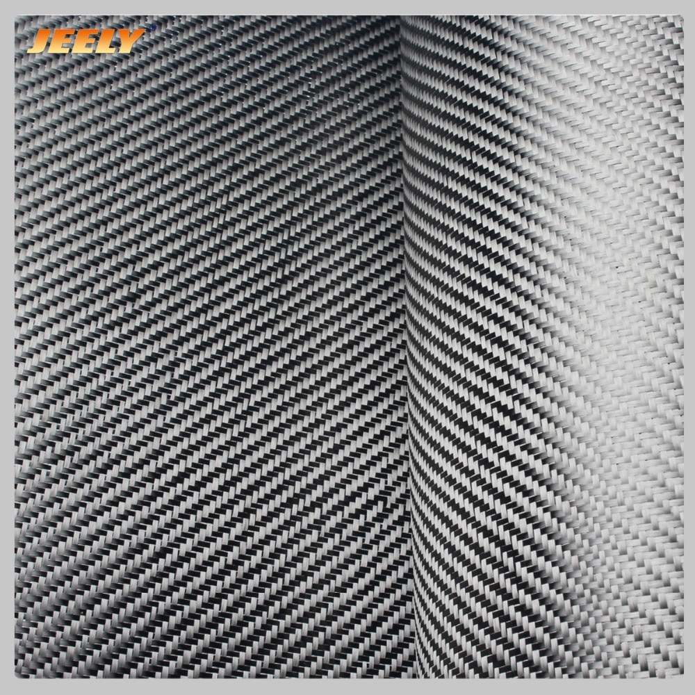 Jeely 3K 2/2 Carbon Fiber 45degree Twill Woven Fabric 200g/m2 0.28mm Thick Carbon Cloth for Car Spoiler Building 1m width