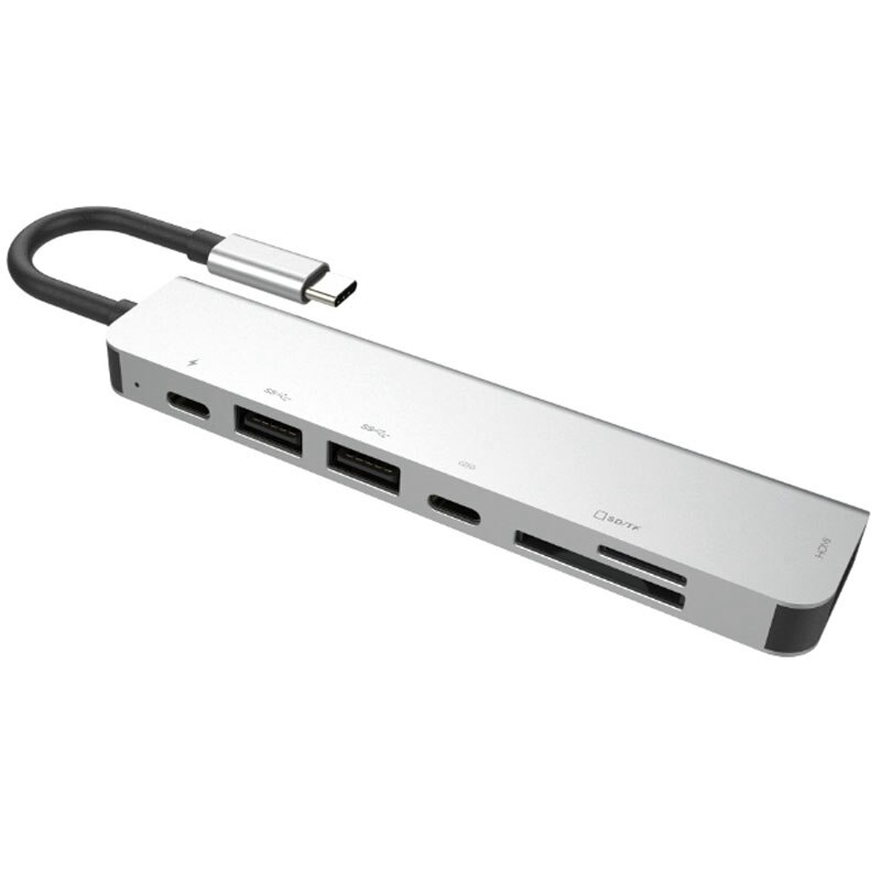 7 in 1 USB-C di Tipo centro-C attracco stazione 4K HDMI/SD/TF PD centro Carica lettore di Schede di Multiporta Adattatore per Mac libro: Default Title