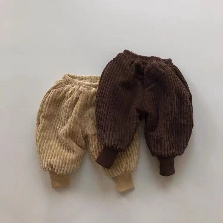 Winter Neue Baby Warme Hosen freundlicher Jungen lässig Kabel Hosen Plus Samt Verdicken freundlicher Hosen Baby Mädchen Harem Hosen