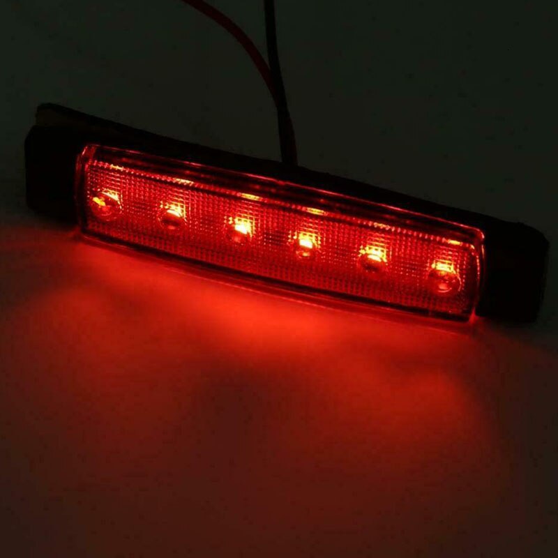 Luces externas para coche, indicador lateral para camión y remolque, luces LED rojas de 12V, 6 SMD, 10 Uds.