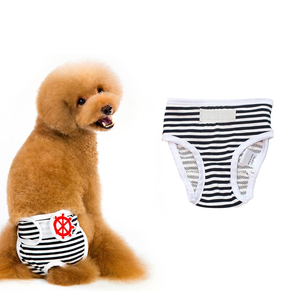 Hunde fysiologiske bukser hundeundertøj anti-chikane stribede fysiologiske bukser dyreprodukter vaskbare shorts: Grøn