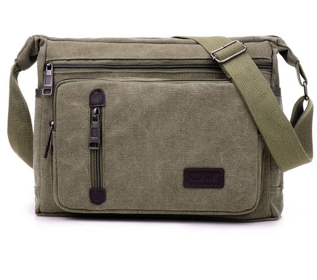 Canvas schoudertas voor flessen, heren en dames, casual, eenvoudig, retro, crossbody, vierkant, meerlaags: Groente