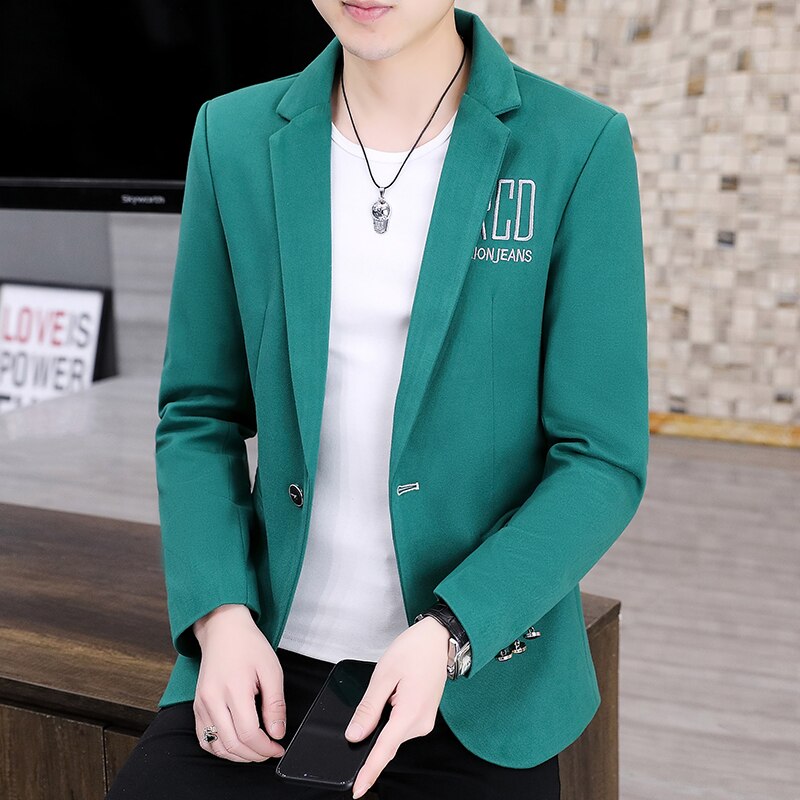 2022 Spring Men Blazers Slim Fit Casual Suit Jacket Solid Color Wedding Business Social Dress Coat Streetwear Men Clothing