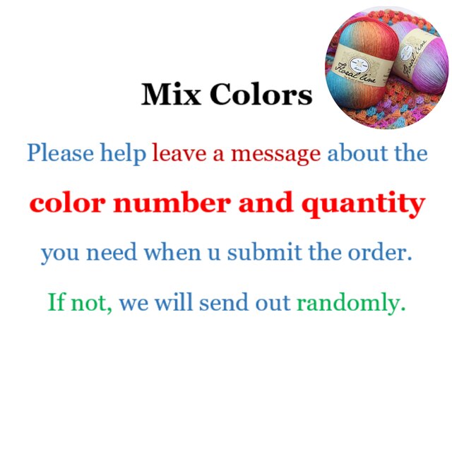 Yarn 5pcs X 100g Rainbow Line Fancy Melange Yarn 100% Cashmere Wool Yarn knitting 20 Colors: 5PCS       Mix Color