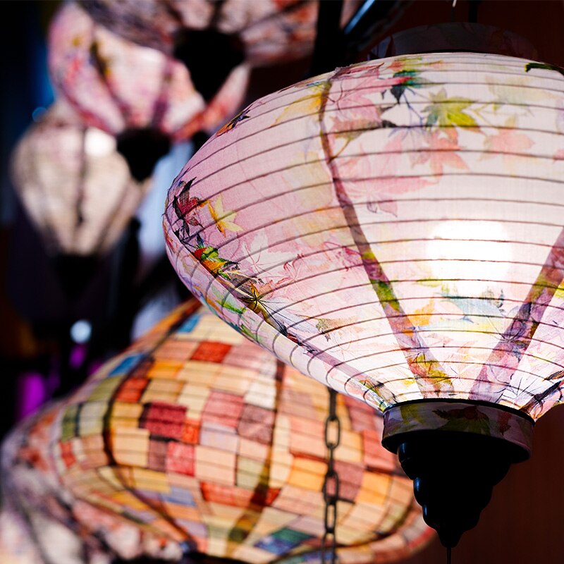 12/14 tums kinesiska sidenlyktor japan vietnam mid-höstlykta för utomhus vårfestival fest hängande dekor palatslykta