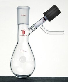 Matraz F902450H, tubo schlenk modificado, capacidad: 50 ml, Junta: 24/40, llave de paso: válvula de alto vacío