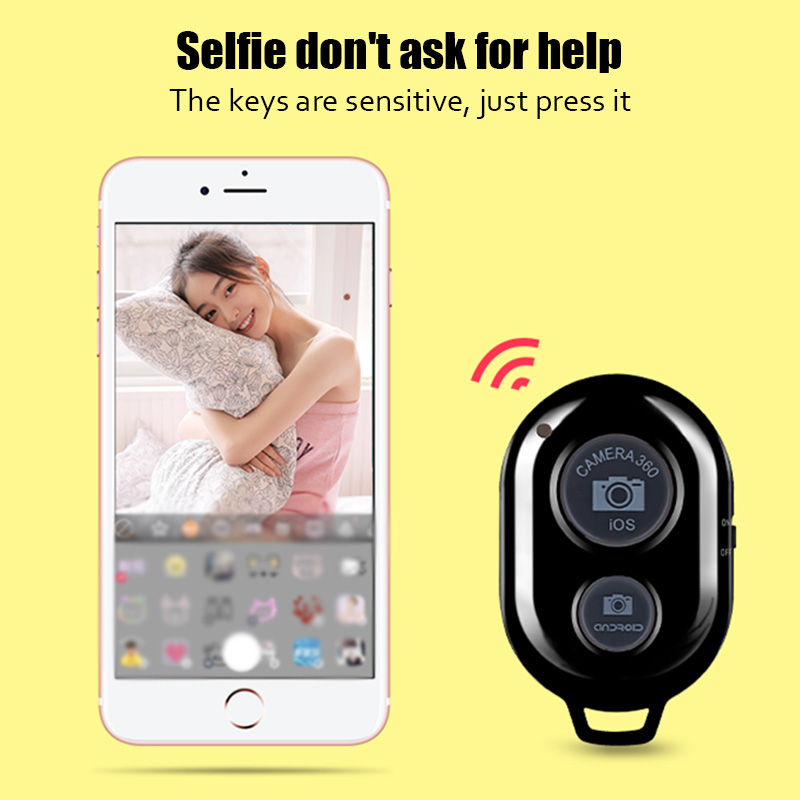 Mini cámara con control remoto compatible con Bluetooth, disparador de fotos, botón de liberación, teléfono, Selfie para teléfonos inteligentes IOS/Android