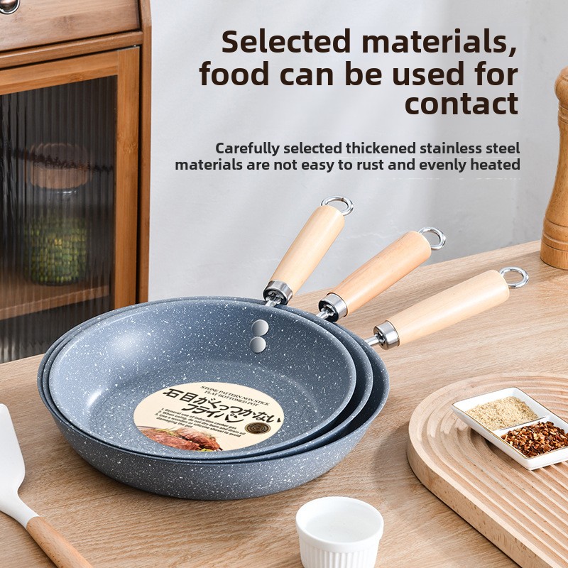 Hållbar stenpanna 30/28/26cm non-stick pannkaksstekpanna för induktionshäll gasspis