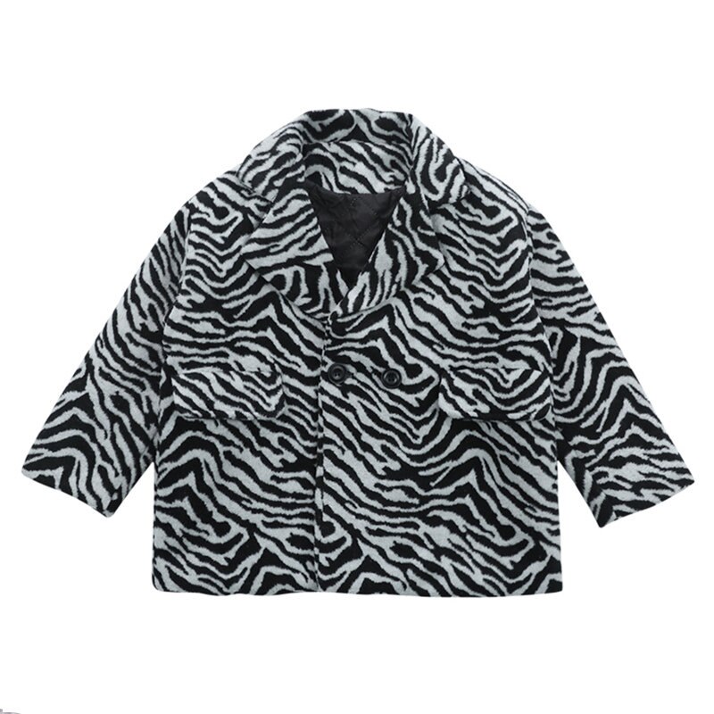 Chaqueta de lana de camuflaje con raya de tigre para niños y niñas, abrigo de mezcla, cálido, para invierno,: 3 años