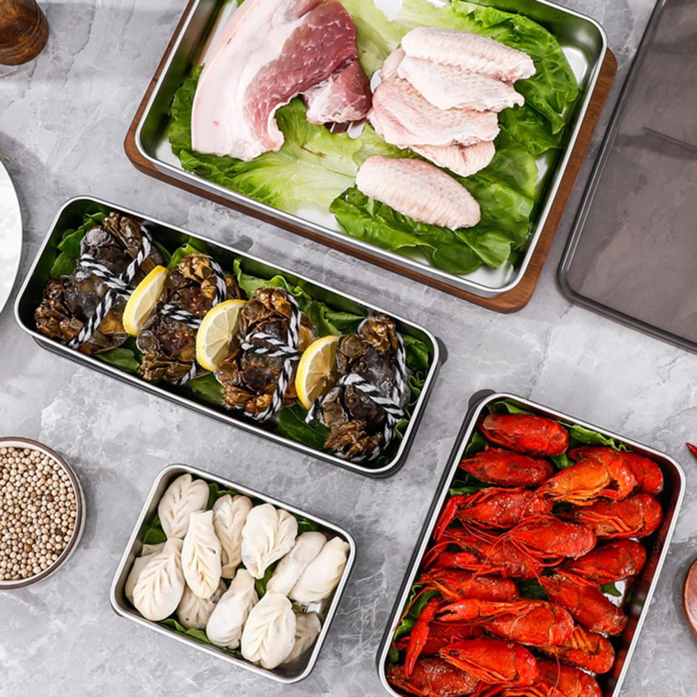 Refrigerator Stainless Steel Cheese Container Elevated Base Fridge Deli Meat Storage Box Kitchen Food Storage Container