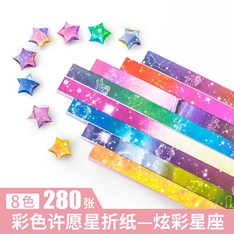 280 Stck gemischt Farbe Falten Glück Stern Origami Papier Handgemachte DIY Papier Dekoration: xuancai