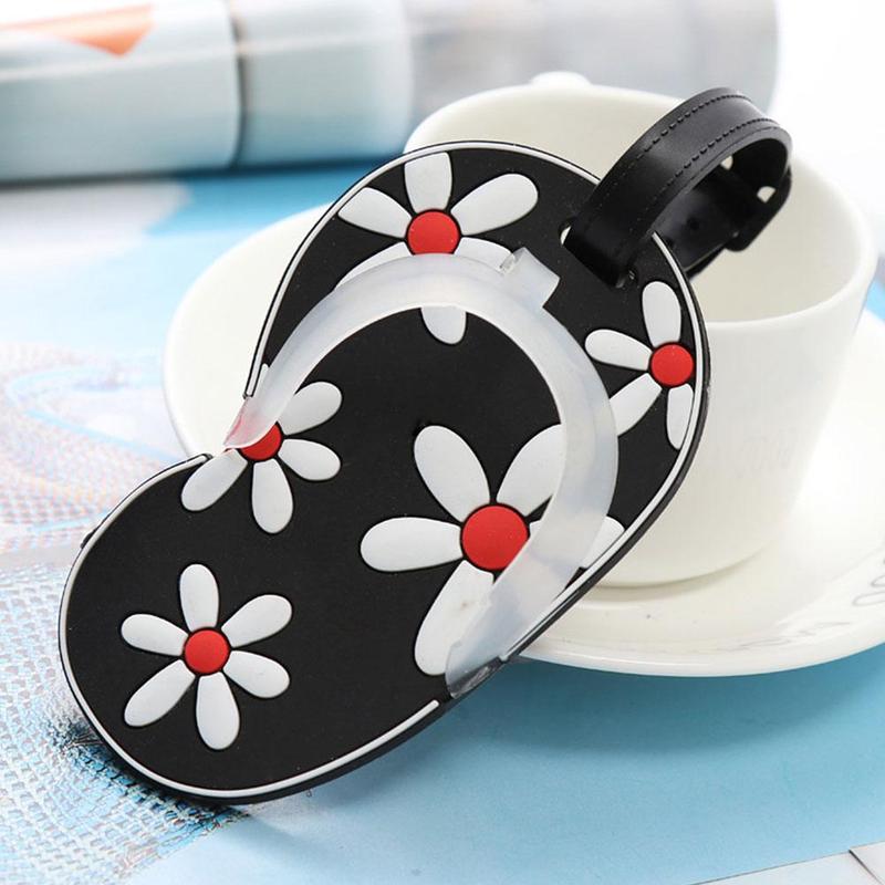 Persoonlijkheid slippers pvc zacht plastic bagagelabel vrouwen id adres houder bagage instapkaart draagbare labels