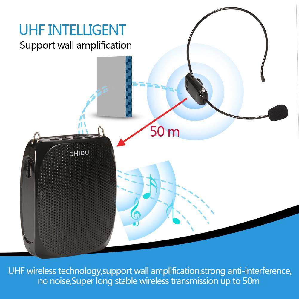 BEESCLOVER SD-615 10W Portable Voice Amplifier Outgoing Speech Teach Speaker 2.4G Wireless Microphone Amplifier FM Radio Speaker