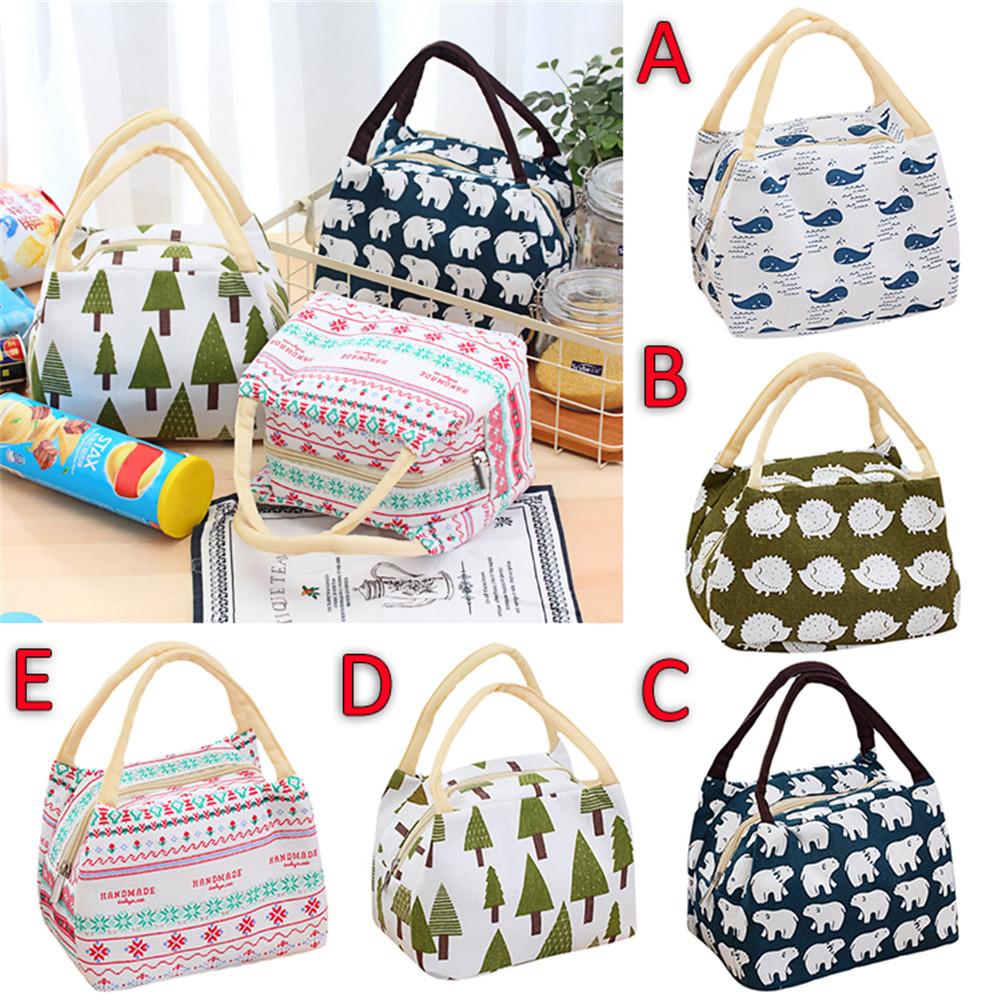 Lunchtas thermisch geïsoleerde tas katoenen linnen geïsoleerde thermische canvas draagbare lunchtas #bw