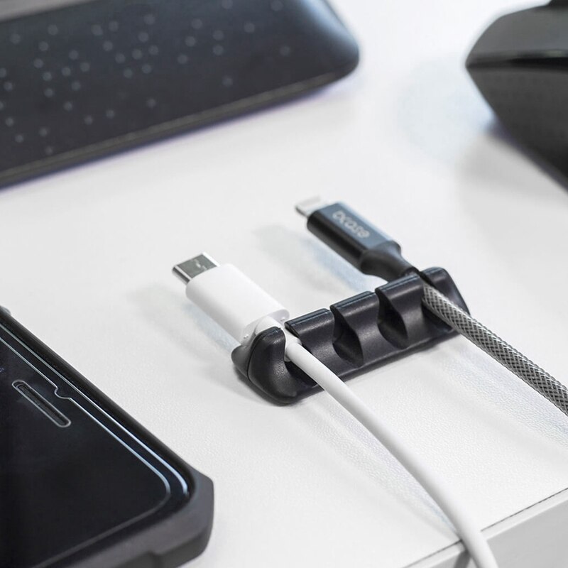 Bcase-organizador de cables de escritorio, clasificación y fijación de cables de datos, soporte de Cable de carga de silicona, concentrador de cables de auriculares