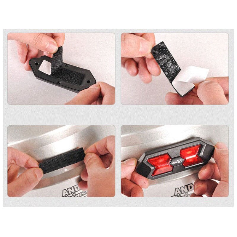 LED Motorcycle Helmet Night Light Strip Safety Signal Warning Light Universal Motorbike Helmet Taillight For Bicycle helmet