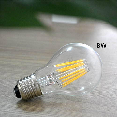 LightInBox AC220V E27 2W 4W 6W 8W COB LED Filament Glass Bulb 1Pcs lastest Antique Retro Edison Incandescent LED lamp