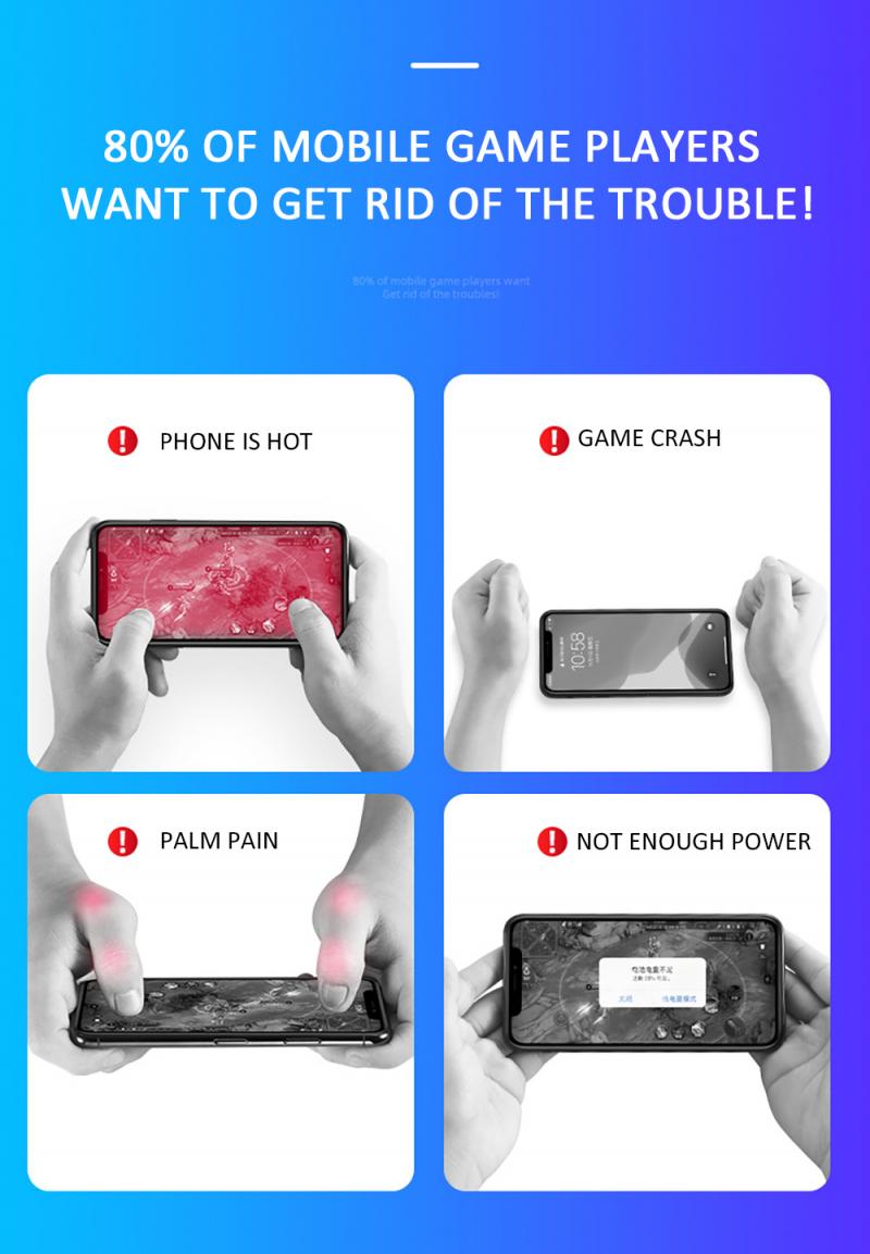 1pc Phone Cooler Handle With Bracket Obvious Cooling Effect Noise Reduction And Mute Comfortable Grip For Play Games