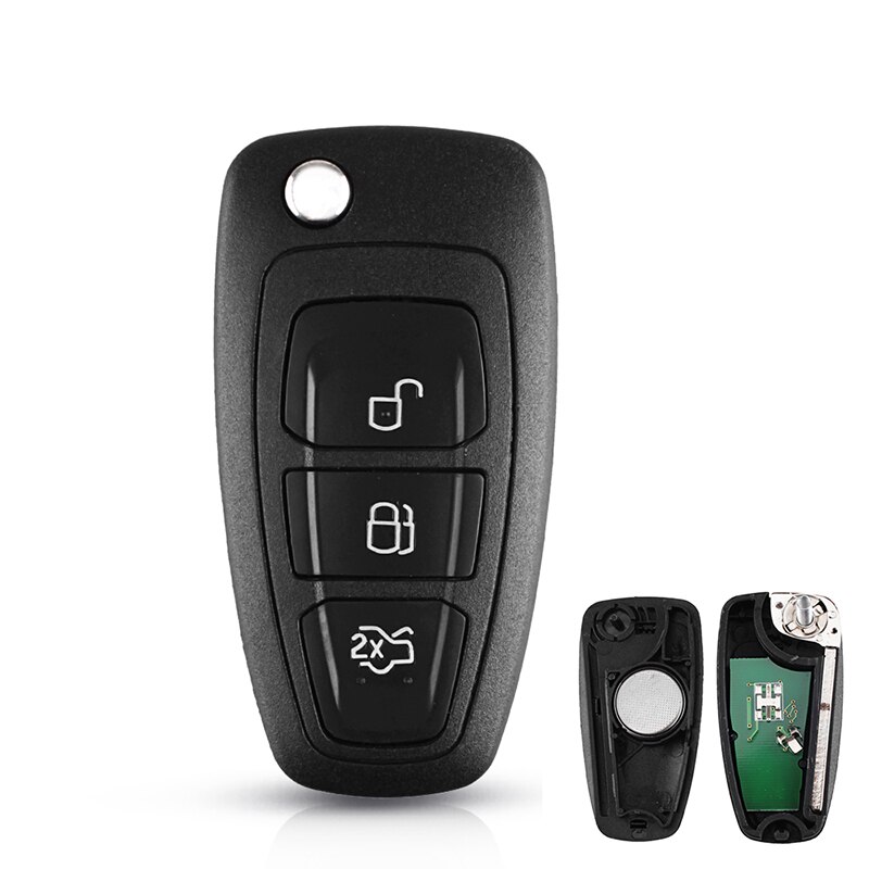 Keyyou 3 knappar 434/433 mhz fsk för ford mondeo focus c-max bil fjärrkontrollnyckel 4 d 63 chip 40/80 bit: Inget chip