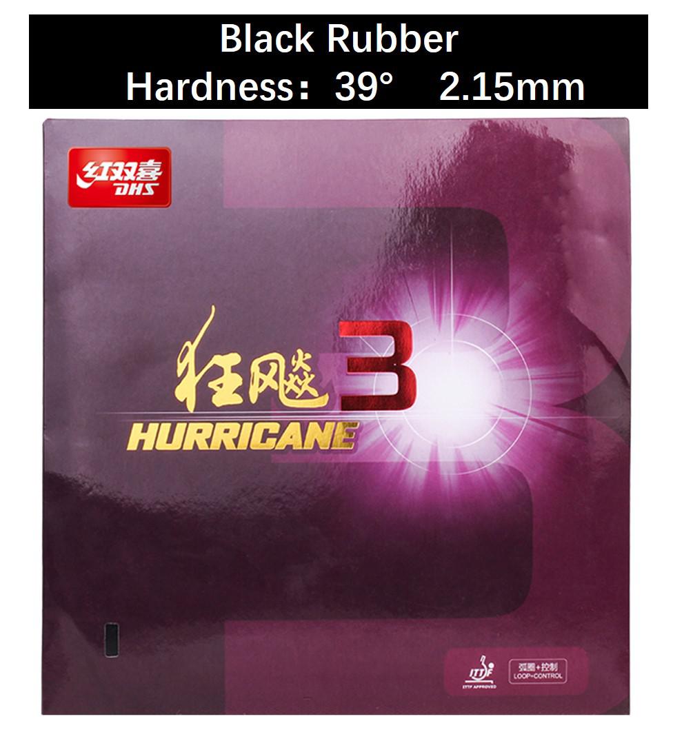 DHS Hurricane 3 Hurricane3 Pips In Table Tennis Rubber With Sponge Ping Pong Rubber Tenis De Mesa with ball: 1 pcs black H39 2.15