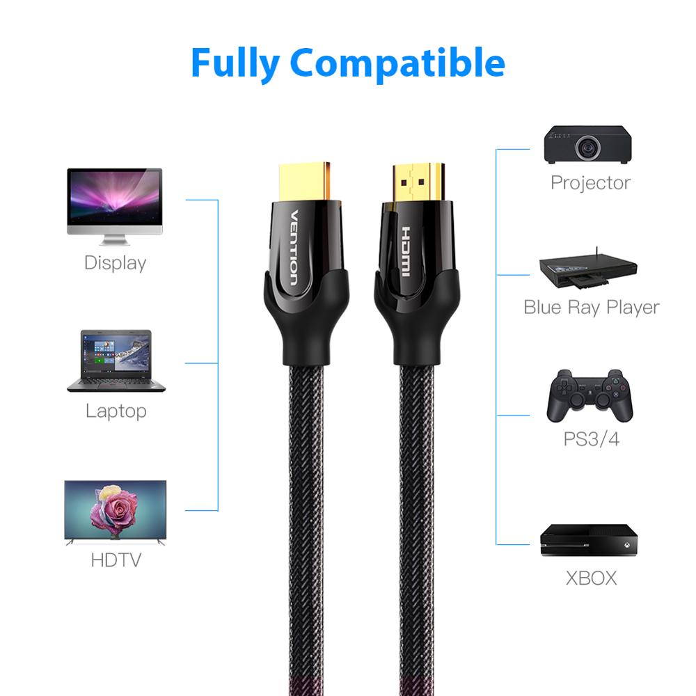 Vention HDMI Cable 4K HDMI to HDMI 2.0 Cable Cord for PS4 Apple TV 4K Splitter Switch Box Extender 60Hz Video Cabo Cable HDMI 5m