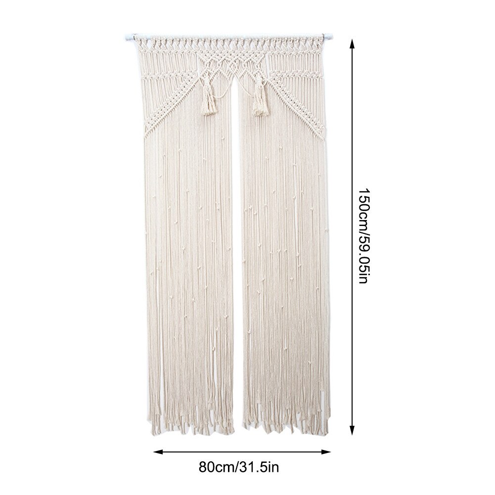 80x150cm Zauberstab Hängen Macrame Vorhang Böhmischen Handwoven Tapisserie Perfekte Tür Vorhang Makramee Für Schlafzimmer Hochzeit Dekoration: dunkel khaki