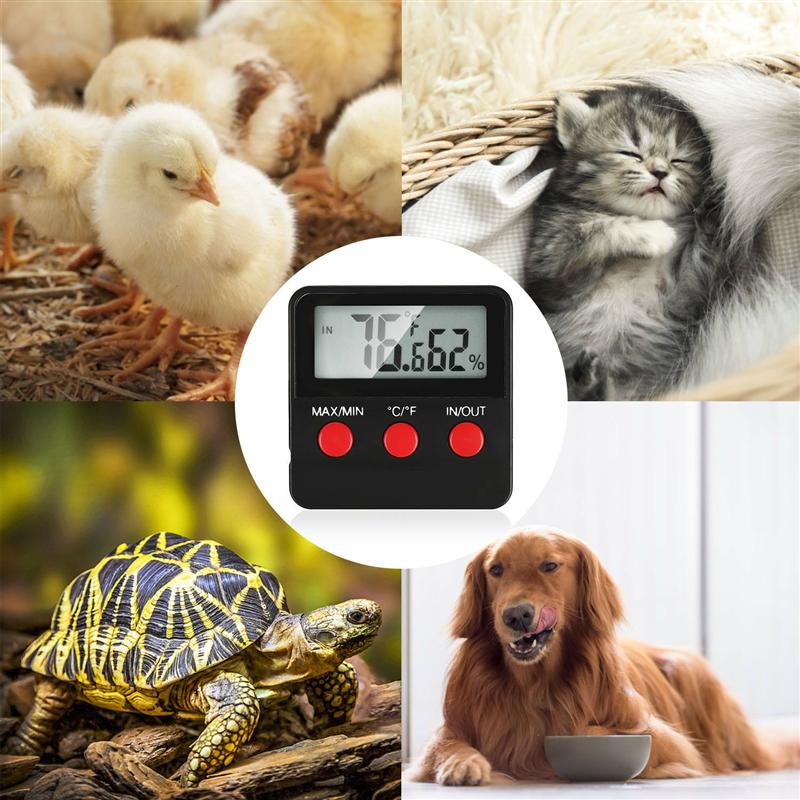 1 Set Of Pet Reptile Habitat Thermometer Hygrometer Temperature Control Products For Lizard Gecko Snake Turtle Without Battery