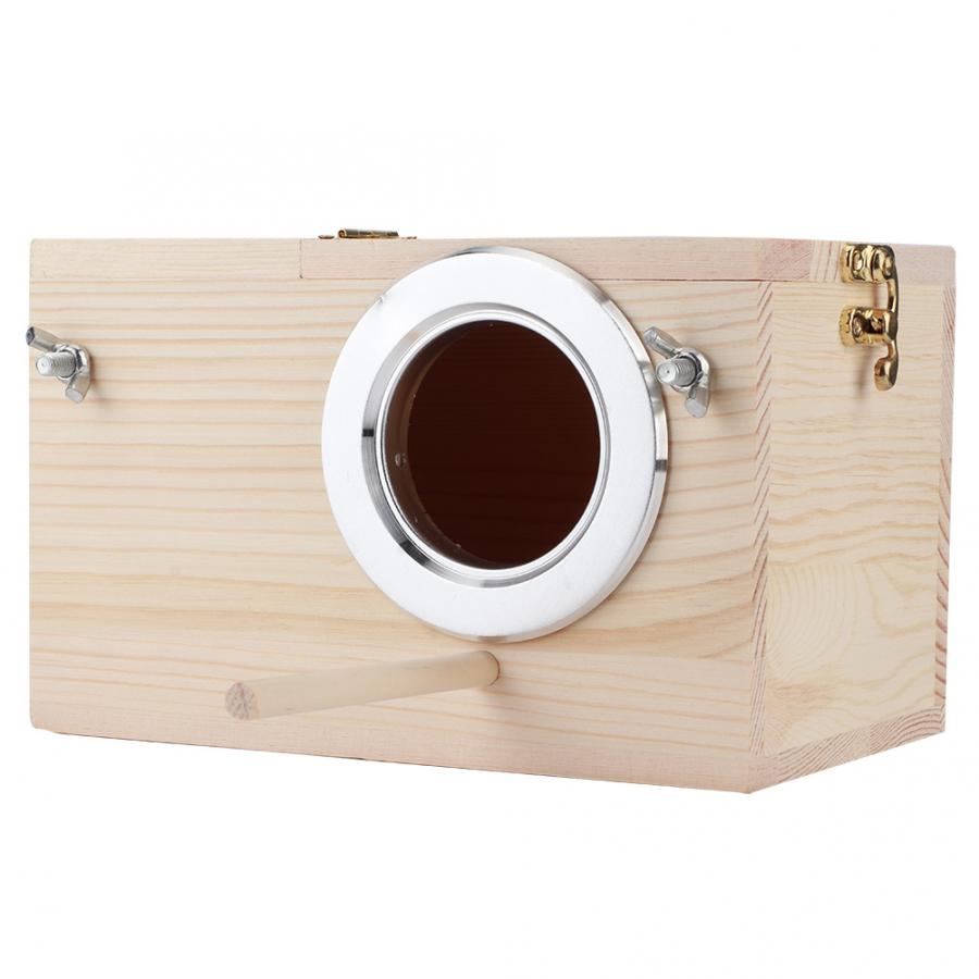 Casa de madera para aves de 12x12x19,5 cm, caja de cría de mascotas, casa de cría de aves de exterior, nido, decoración de cría de loros