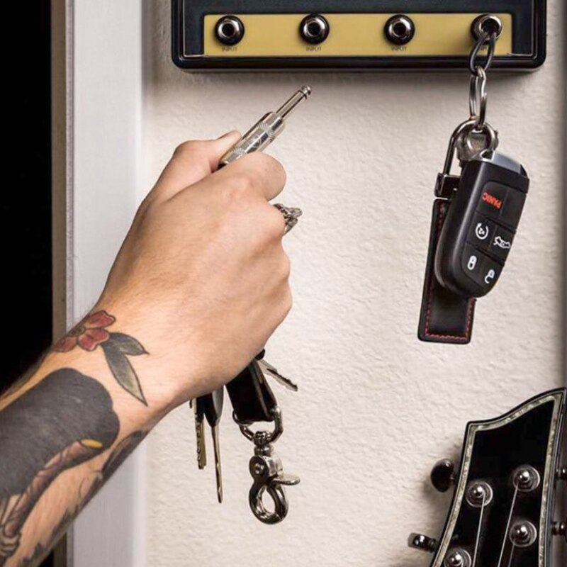 1pc nøgle opbevaring guitar nøgleholder tilbehør plug type nøglering bærbar nøglering i rustfrit stål væg nøglering bærbar
