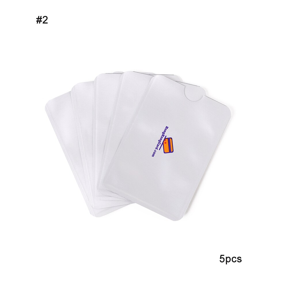 5 stk aluminiumsfolie anti-avmagnetisering bankkort anti-tyveri holder sett smart rfid blokkerende leser skjermposer tilfelle tilbehør: 2