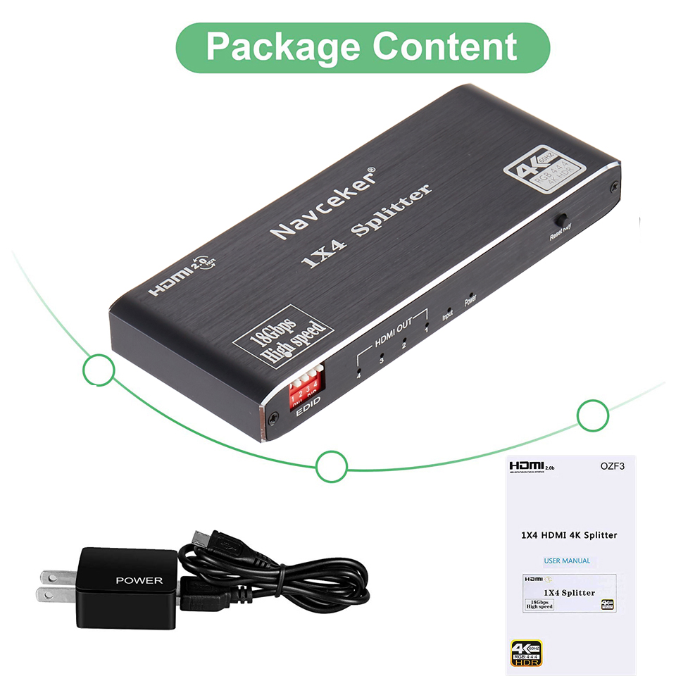 Répartiteur HDMI 2023 pour ordinateur portable, 1x2, 4K, vidéo, audio, prise en charge 3D HDR, 4K, 60Hz, 2.0