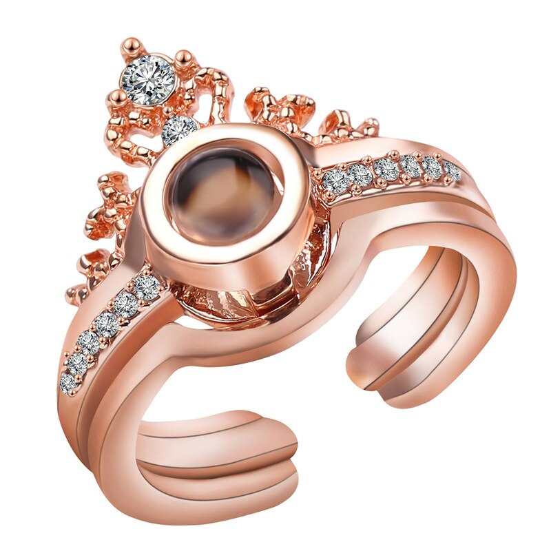 Kone hjerte jeg sprog valentines romantisk du leverer siger forlovelse kærlighed jubilæum projektion kæreste: Rose guld ring