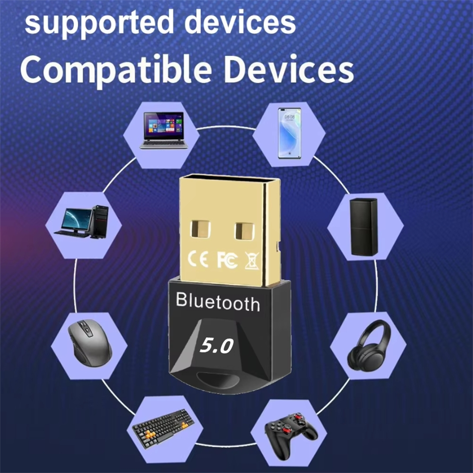 Adaptador USB inalámbrico Bluetooth para Pc, receptor Dongle USB Bluetooth 5,3 5,0 para altavoz, ratón, teclado, transmisor de Audio y música