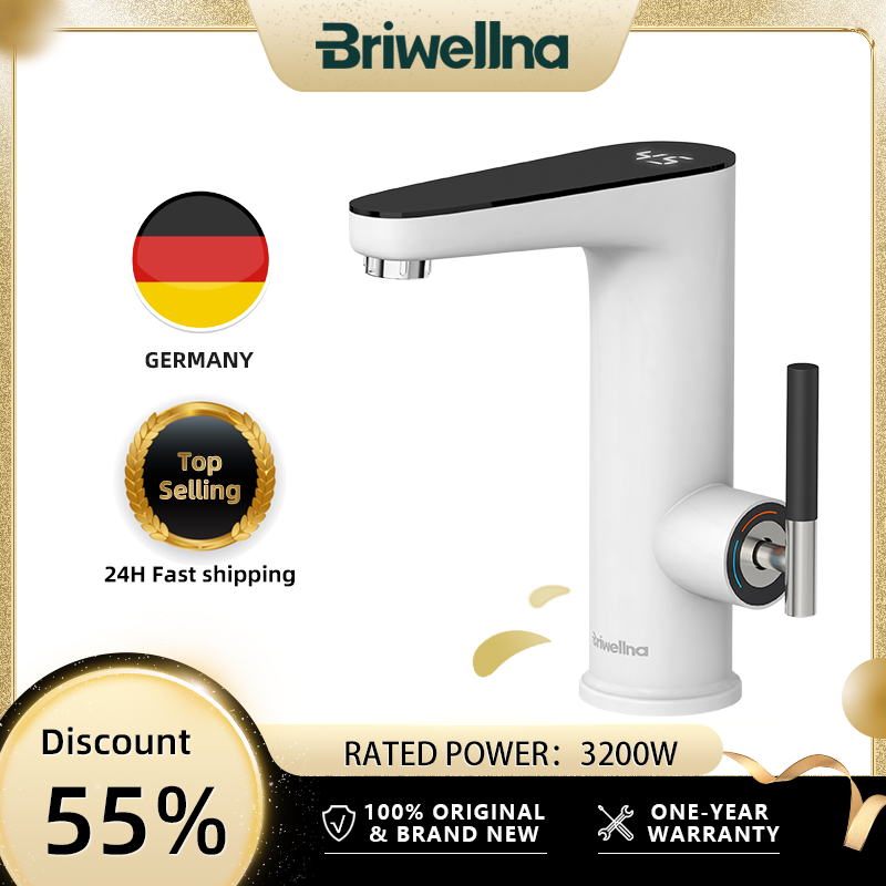 Briwellna Elektrische Boiler 220V Keukenkraan Tankless Geysers Kraan Kachel Verwarming Kraan Onmiddellijke Kachels Robinet