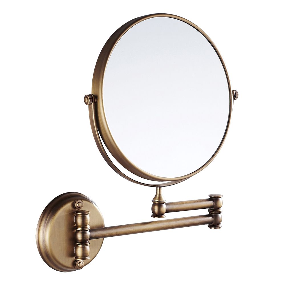 Bath Mirror Cosmetic Mirror Bathroom Wall Mounted Magnifying European Dual Side Arm Extend 2-Face Adjustable Makeup Mirror