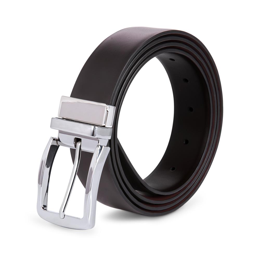 Reversible Buckle Men Belt for Jeans Leather Belt Double Side Usage Male Strap for Pants: As Shown / 115CM