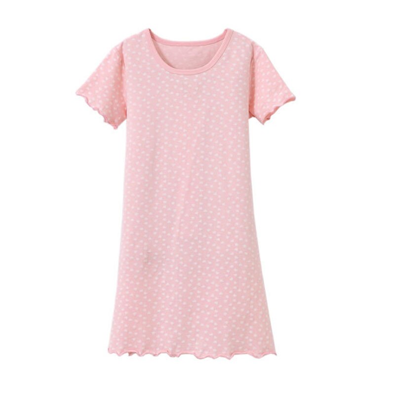 3-15t bomull barn flickor nattlinnen litet hjärta barn nattklänning klänning prinsessa flicka hemkläder sommar pyjamas: Rosa / 7