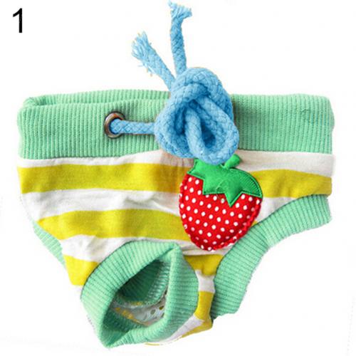 Vrouwelijke Pet Dog Puppy Luier Broek Fysiologische Sanitair Korte Panty Nappy Ondergoed M/L/Xl Leuke Aardbei Gestreepte: Light Blue / M