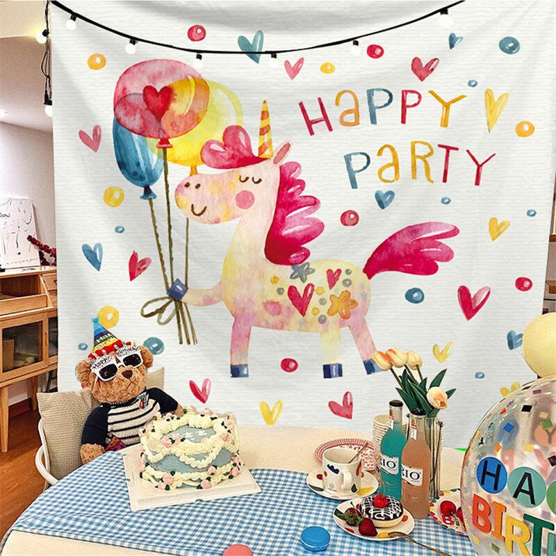 happy birthday wall decorations Tapestry wall hanging party bedroom tapestry decoration wall cloth bedroom hanging wall tapestry