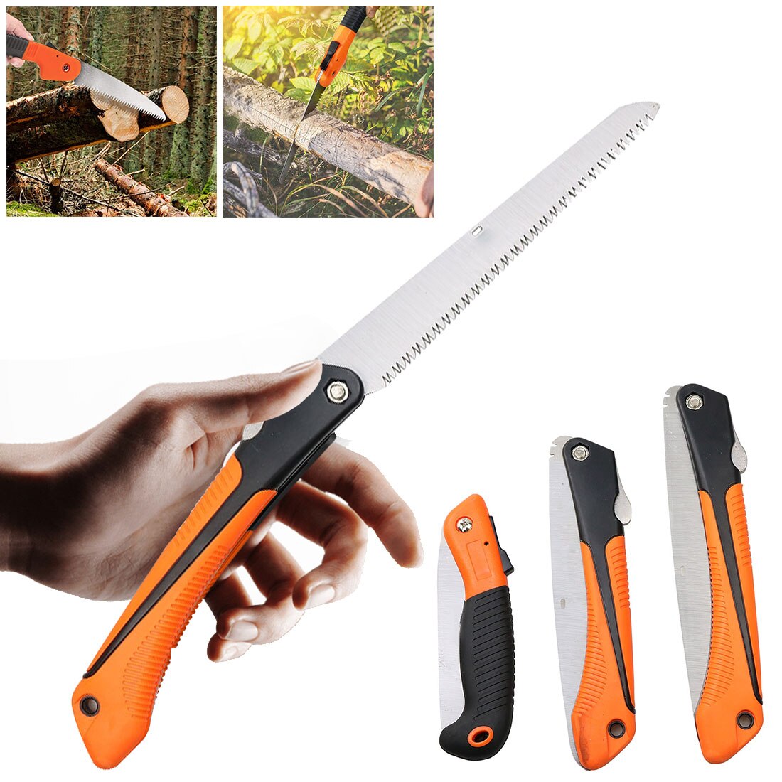 Fruit Tree Pruning Garden Saw Household Folding Saw With TPR Handle Foldable Saw Agricultural Handsaw Tool 150/210/250mm