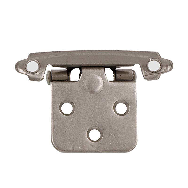 -Lot Of 25 Pcs Self Closing Overlay Flush Cabinet Hinge - Satin Nickel Self closing, semi-concealed, variable overlay hinge