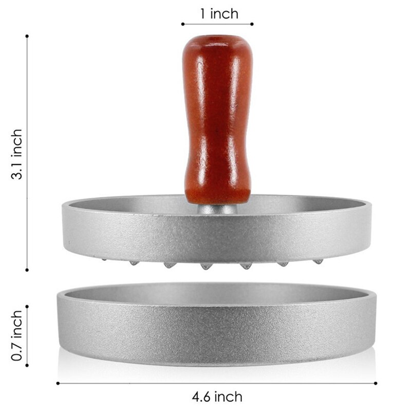 Burger Press Hamburger Meet Maker Aluminum 4.6 inch Dia Non-Stick Quarter Pounder Beef Burger Hamburger Press Make Poultry Tools