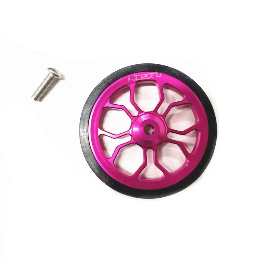 Litepro 3D Hollow 80mm Easy Pushing Wheels Spider Large Easy Wheel Modified sealed Bearing Wheel For Brompton Folding Bike: Blue