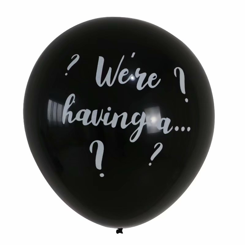 Stor 36 tommer sort køn afslører ballon dreng eller pige fødselsdagsfest latex balloner fødselsdagsfest børnefest indretning konfetti ballo: Uden konfetti