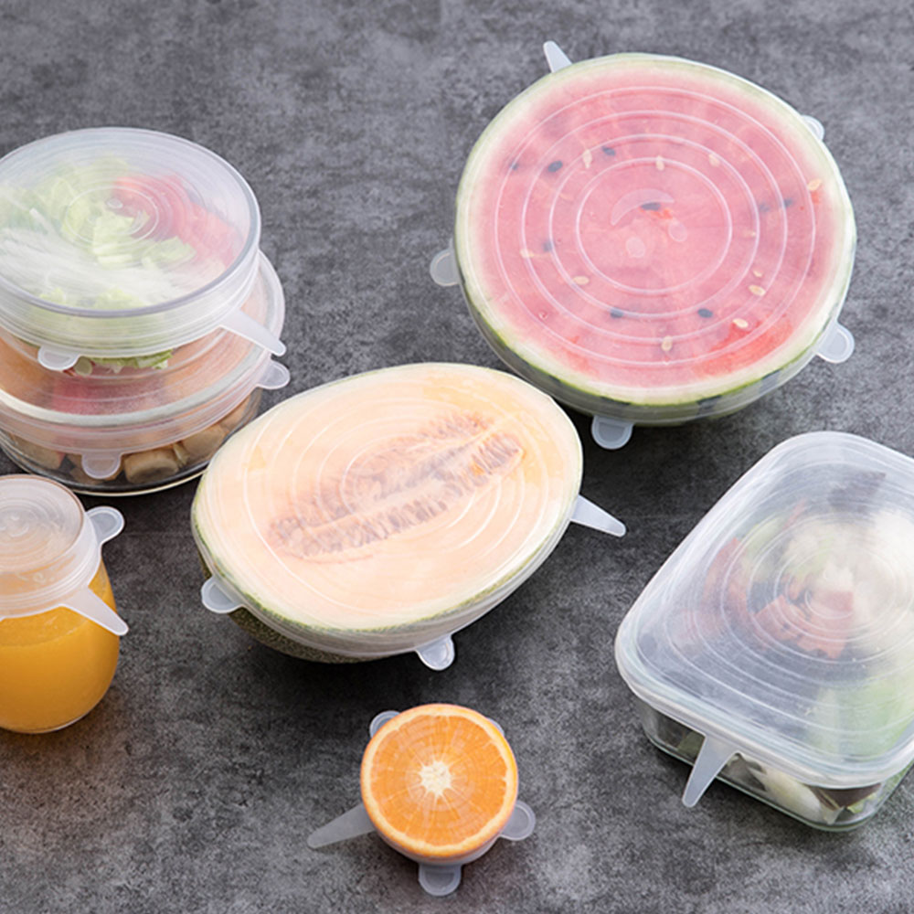 6 stuks siliconen rekdeksels universele deksel siliconen kom pot deksel siliconen deksel pan koken voedsel verse kom deksel